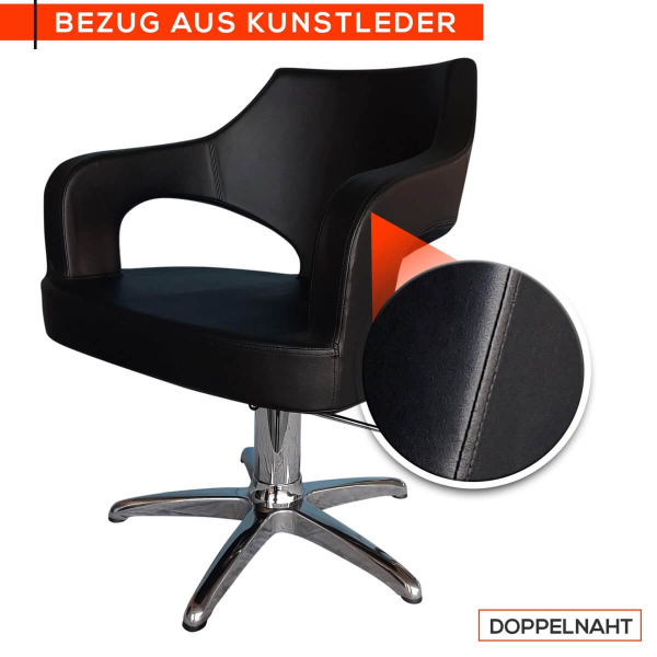 Friseurstuhl höhenverstellbar - Kreuzfuß aus Aluminiumguss, Friseursessel mit Hydraulik Design 12