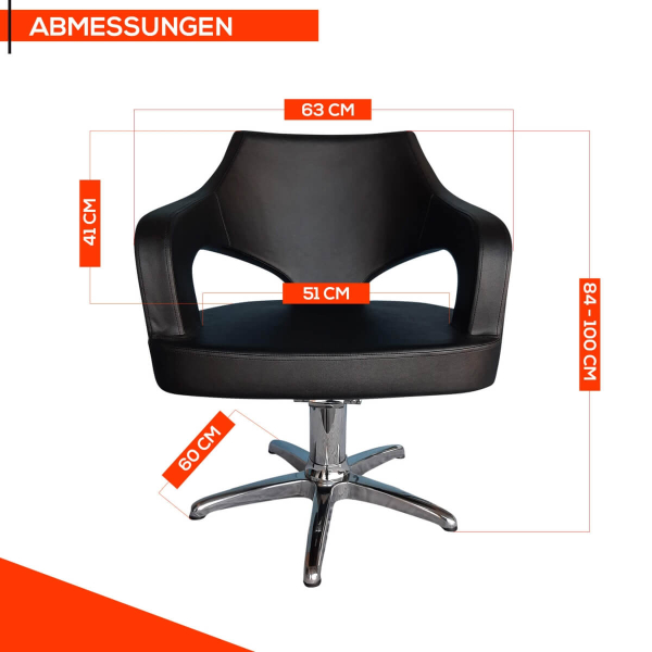 Friseurstuhl höhenverstellbar - Kreuzfuß aus Aluminiumguss, Friseursessel mit Hydraulik Design 12