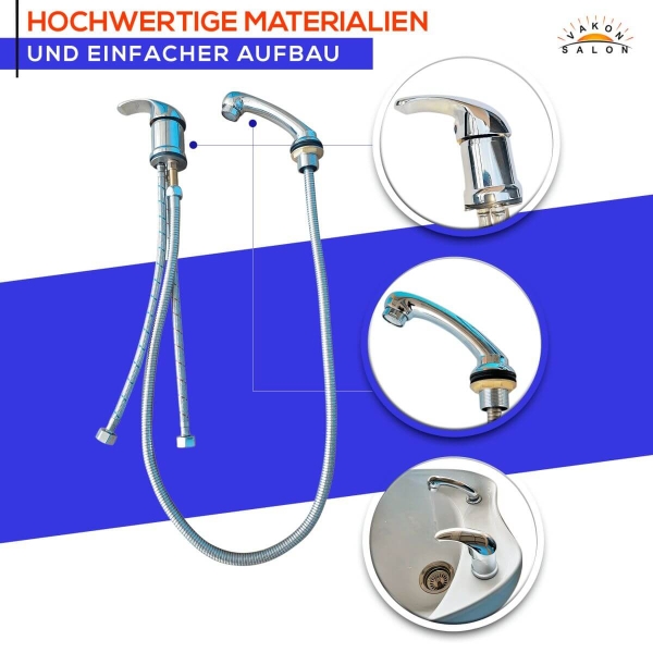 Einhebel-Mischbatterie Waschbecken, Friseurarmatur für Waschsessel und Friseurwaschanlage