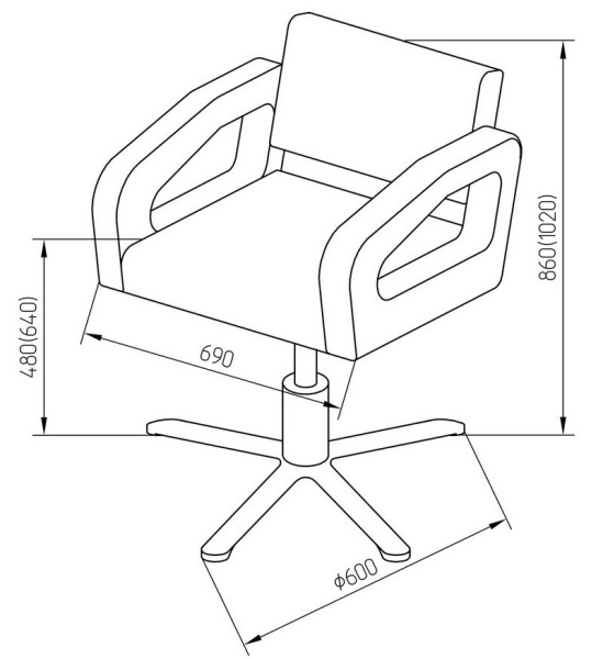 Friseurstuhl höhenverstellbar - Kreuzfuß aus Aluminiumguss, Friseursessel mit Hydraulik Design 13