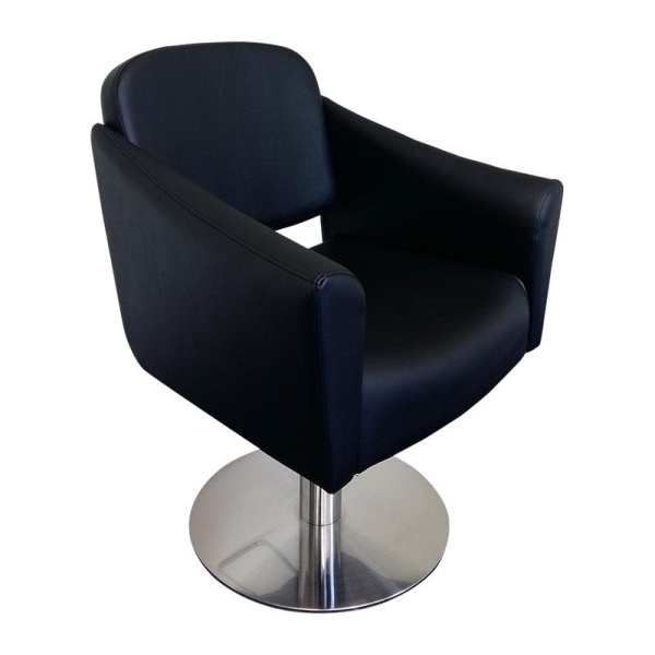 Friseurstuhl höhenverstellbar - Hydraulik und runde Bodenplatte aus Edelstahl, Friseursessel Design 11