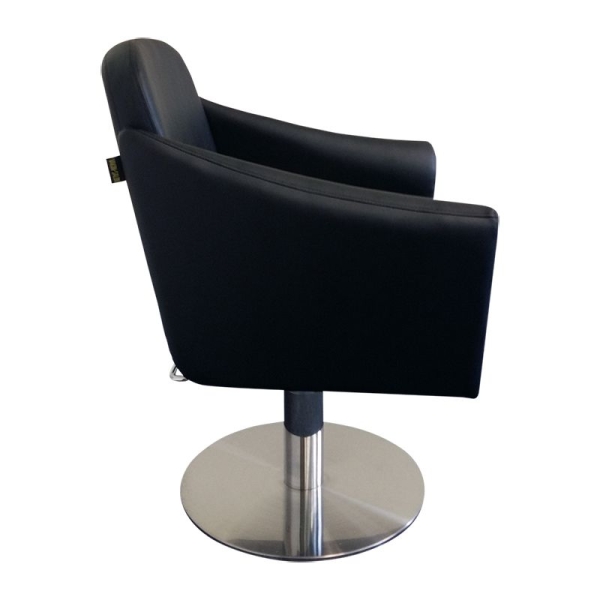Friseurstuhl höhenverstellbar - Hydraulik und runde Bodenplatte aus Edelstahl, Friseursessel Design 11