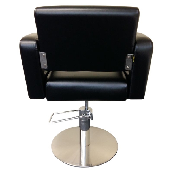 Friseurstuhl höhenverstellbar - Hydraulik und runde Bodenplatte aus Edelstahl, Friseursessel Design 13