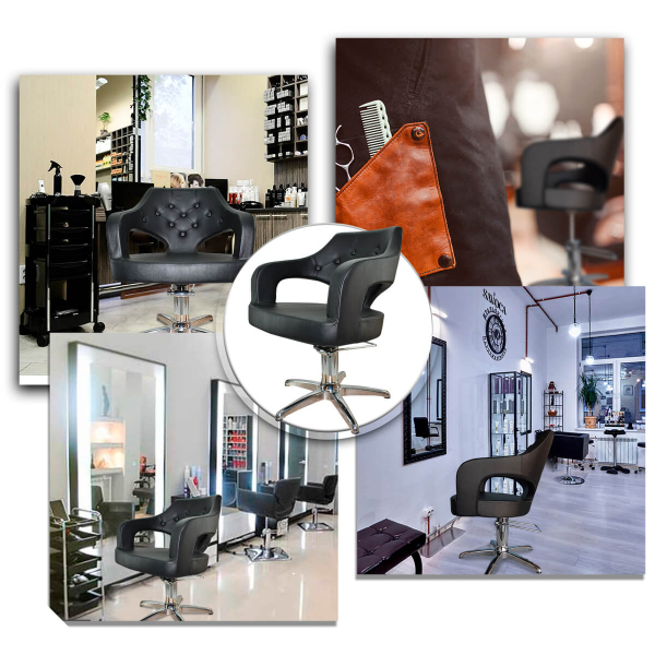 Friseurstuhl höhenverstellbar - Kreuzfuß aus Aluminiumguss, Friseursessel mit Hydraulik Design 12K