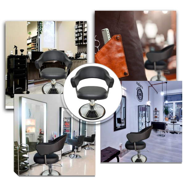 Friseurstuhl höhenverstellbar - Hydraulik und runde Bodenplatte ⌀ 60cm, Friseursessel Design 3