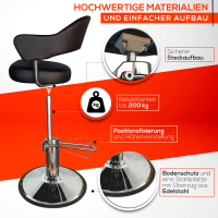 Friseurstuhl höhenverstellbar - Hydraulik und runde Bodenplatte ⌀ 60cm, Friseursessel Design 3