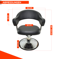 Friseurstuhl höhenverstellbar - Hydraulik und runde Bodenplatte ⌀ 60cm, Friseursessel Design 3