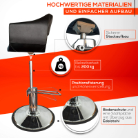 Friseurstuhl höhenverstellbar - Hydraulik und runde Bodenplatte ⌀ 60cm, Friseursessel Design 4