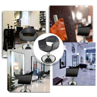 Friseurstuhl höhenverstellbar - Hydraulik und runde Bodenplatte ⌀ 60cm, Friseursessel Design 4