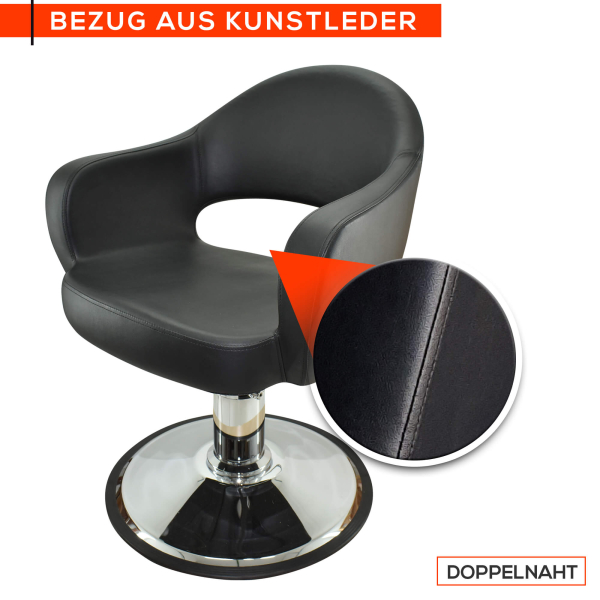 Friseurstuhl höhenverstellbar - Hydraulik und runde Bodenplatte ⌀ 60cm, Friseursessel Design 7