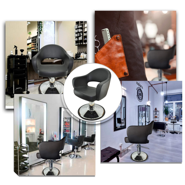 Friseurstuhl höhenverstellbar - Hydraulik und runde Bodenplatte ⌀ 60cm, Friseursessel Design 7