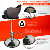 Friseurstuhl höhenverstellbar - Hydraulik und runde Bodenplatte ⌀ 60cm, Friseursessel Design 7