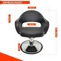 Friseurstuhl höhenverstellbar - Hydraulik und runde Bodenplatte ⌀ 60cm, Friseursessel Design 7