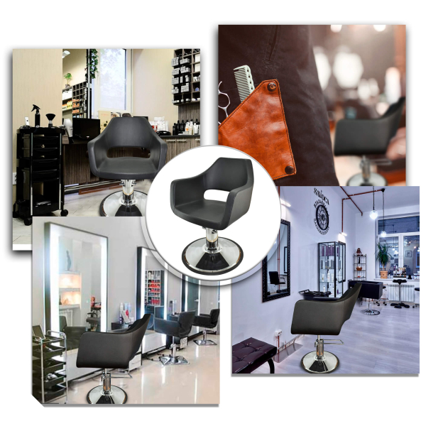 Friseurstuhl höhenverstellbar - Hydraulik und runde Bodenplatte ⌀ 60cm, Friseursessel Design 8