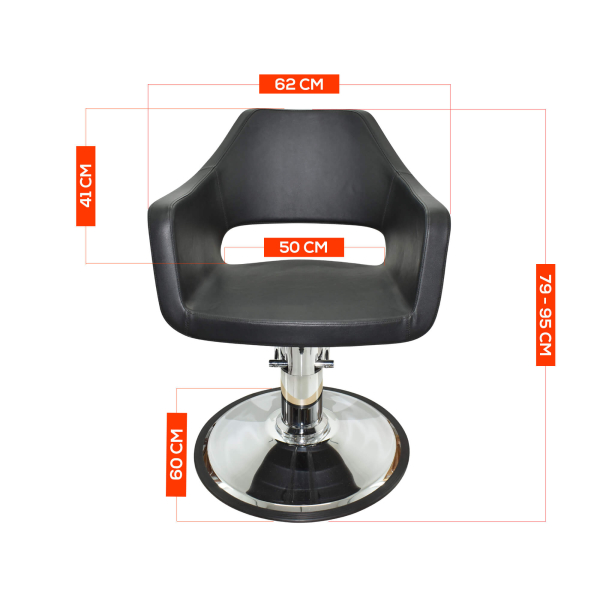 Friseurstuhl höhenverstellbar - Hydraulik und runde Bodenplatte ⌀ 60cm, Friseursessel Design 8