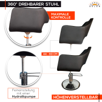 Friseurstuhl höhenverstellbar - Hydraulik und runde Bodenplatte ⌀ 60cm, Friseursessel Design 8