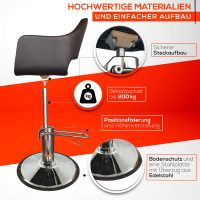 Friseurstuhl höhenverstellbar - Hydraulik und runde Bodenplatte ⌀ 60cm, Friseursessel Design 8