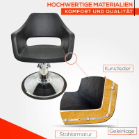 Friseurstuhl höhenverstellbar - Hydraulik und runde Bodenplatte ⌀ 60cm, Friseursessel Design 8
