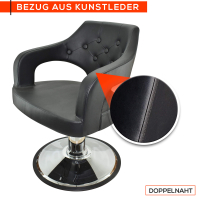 Friseurstuhl höhenverstellbar - Hydraulik und runde Bodenplatte ⌀ 60cm, Friseursessel Design 12K