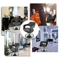 Friseurstuhl höhenverstellbar - Hydraulik und runde Bodenplatte ⌀ 60cm, Friseursessel Design 12K