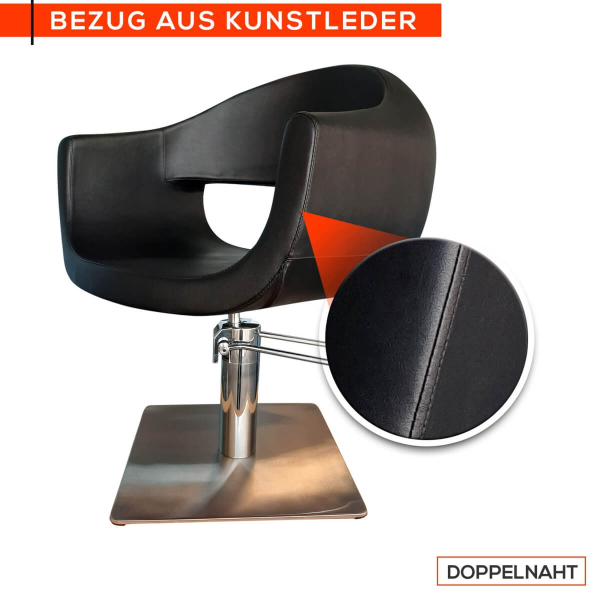 Friseurstuhl höhenverstellbar - Bodenplatte aus Edelstahl, Friseursessel, Friseureinrichtung Design 4