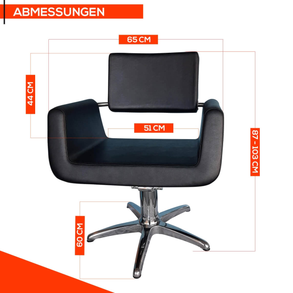 Friseurstuhl höhenverstellbar - Kreuzfuß aus Aluminiumguss, Friseursessel mit Hydraulik Design 1