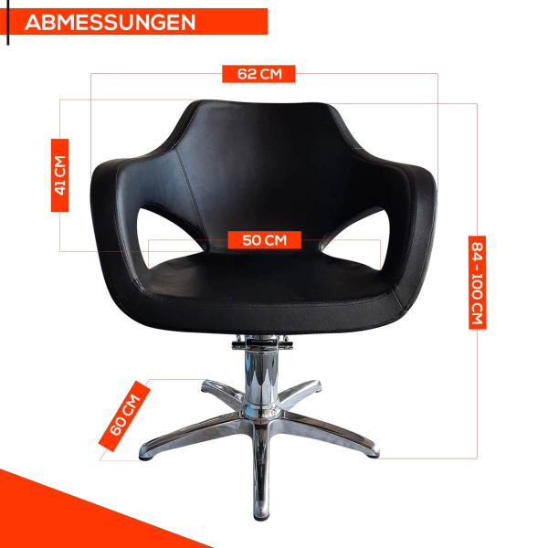 Friseurstuhl höhenverstellbar - Kreuzfuß aus Aluminiumguss, Friseursessel mit Hydraulik Design 2