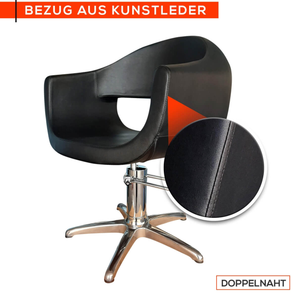 Friseurstuhl höhenverstellbar - Kreuzfuß aus Aluminiumguss, Friseursessel mit Hydraulik Design 4