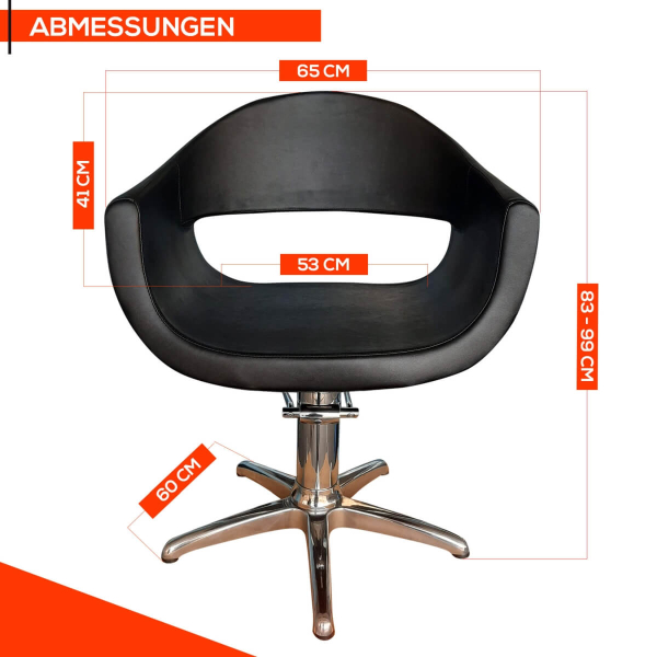Friseurstuhl höhenverstellbar - Kreuzfuß aus Aluminiumguss, Friseursessel mit Hydraulik Design 4